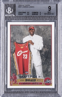 2003-04 Topps #221 LeBron James Rookie Card - BGS MINT 9